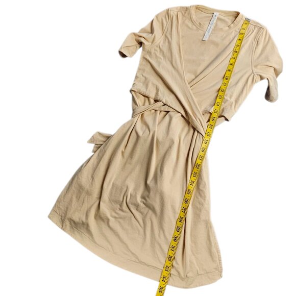 Lululemon Cotton Wrap-Front T-Shirt Dress Prosecco, Yellow, Stretch, Size 8 - Picture 7 of 7